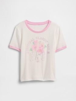 Majica s kratkimi rokavi in potiskom za deklice