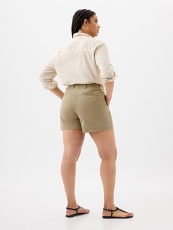 GAP Mid Rise Downtown Khaki Shorts Khaki 6