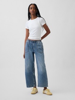 Ženske '90s cropped jeans hlače z nizkim pasom