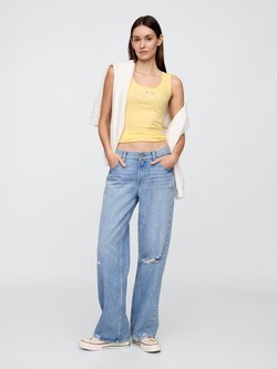 GAP Gap logo ženska majica brez rokavov Rumena - Pale Banana 12-0824Tcx 2