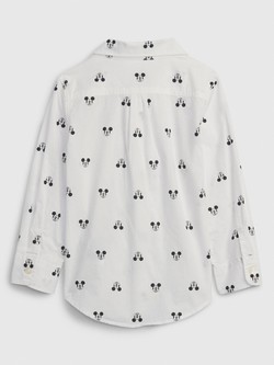 GAP babyGap | Disney Mickey Mouse Poplin Shirt New Off White 2