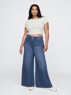 GAP Ženske baggy jeans hlače Modra - Medium Indigo 5
