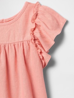 GAP Majica z nabranimi rokavi za malčice Oranžna - Tea Rose 3