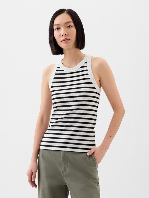 Image for Ribbed High Neck Tank from Gap