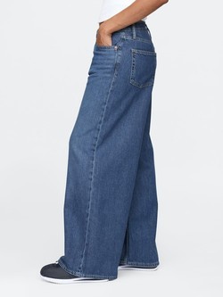 GAP Ženske baggy jeans hlače Modra - Medium Indigo 3