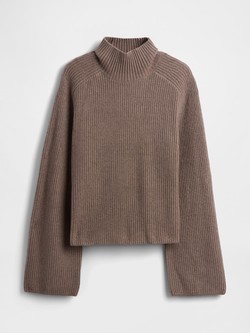 CashSoft Shaker-Stitch Turtleneck Sweater