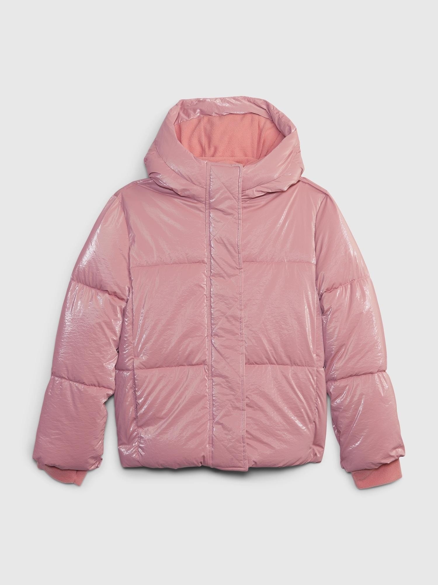 GAP Kids Nylon Shine Puffer Jacket Rosetta Pink 