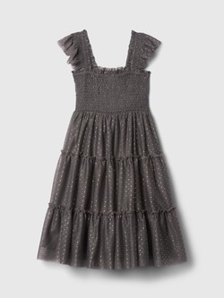 GAP Kids Tiered Tulle Midi Dress Plymouth Rock 5