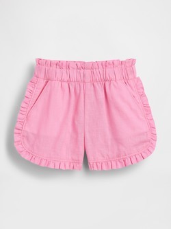 Baby & Toddler Linen-Cotton Ruffle Dolphin Shorts
