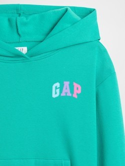 GAP Kids Relaxed Gap Logo Hoodie Green Mirage 3
