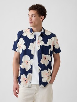 Moška srajca s kratkimi rokavi in vzorcem