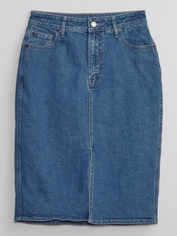 GAP Žensko denim midi krilo Modra - Medium Indigo 5