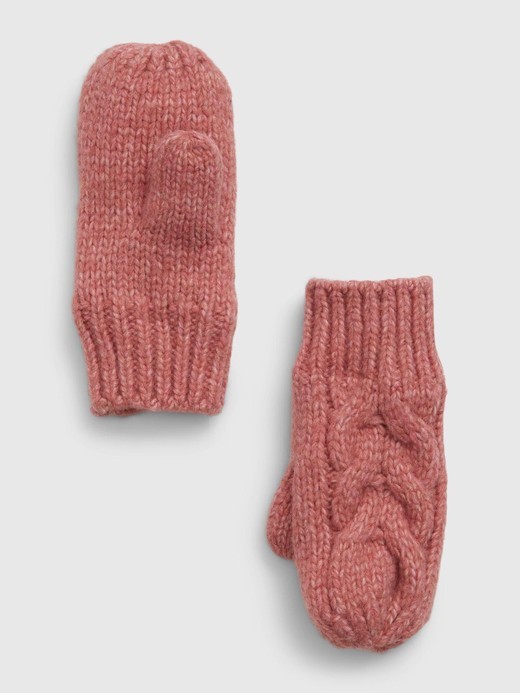 Image for Toddler 100% Recycled Cable-Knit Mittens from Gap