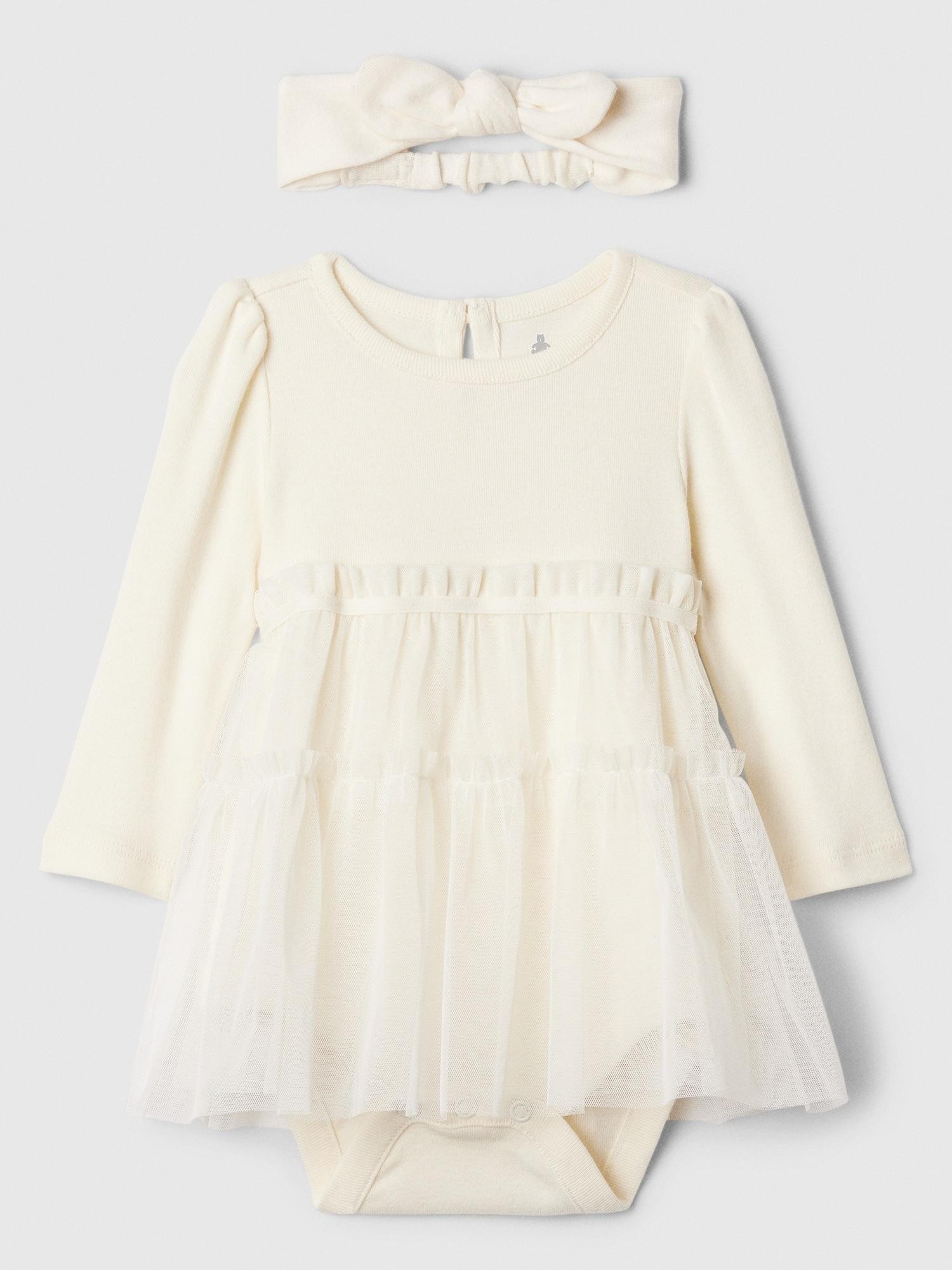 GAP Baby Tulle Bodysuit Ivory Frost 