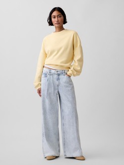 Mid Rise UltraSoft Baggy Micro Belt Jeans