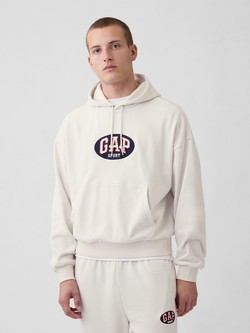 Gap logo moški oversized fit pulover s kapuco