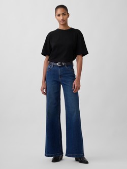 Ženske Wide Leg jeans hlače z visokim pasom
