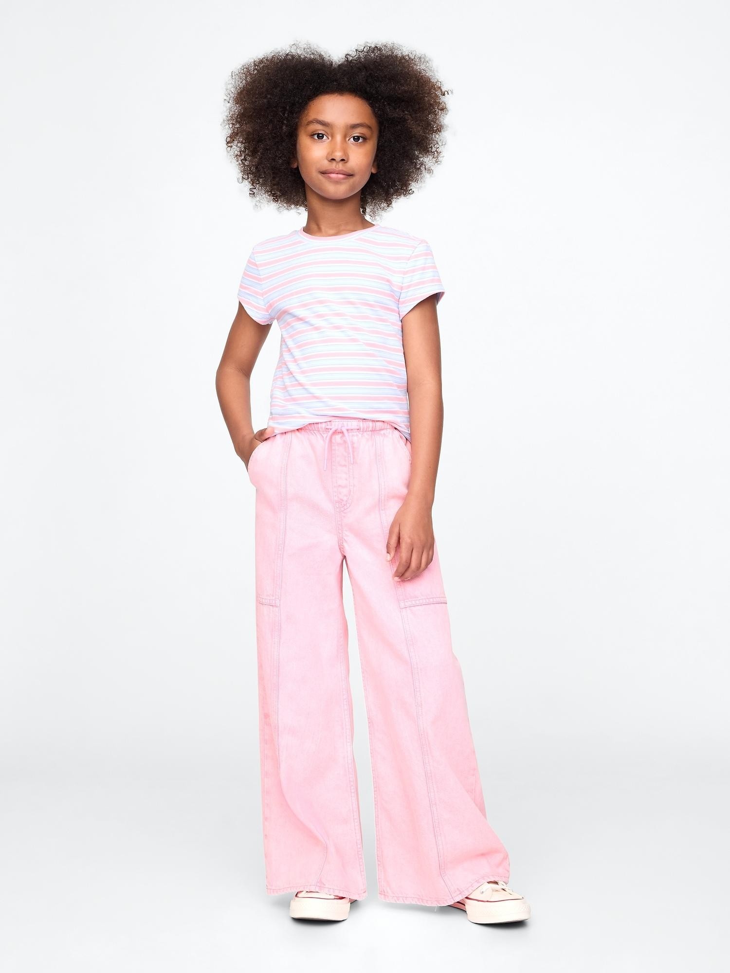 GAP UltraSoft baggy jeans hlače za deklice Roza - Parisian Pink 