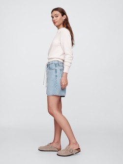GAP Ženske denim kratke hlače z zatezno vrvico Modra - Light Wash 3