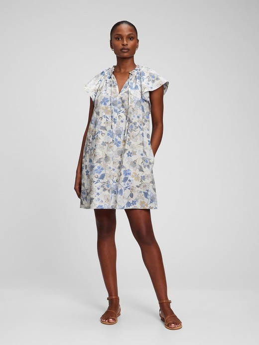 GAP Printed Tie-Front Flutter Sleeve 