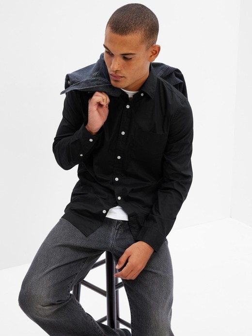Image for Stretch Poplin Shirt in Slim Fit from Gap