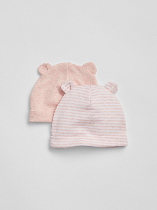 Image for Baby First Favorite Stripe Bear Hat (2-Pack) from Gap