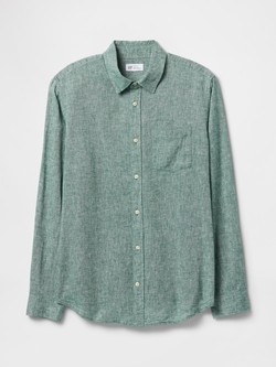 GAP Moška srajca iz lanene mešanice Bela - New Off White 6