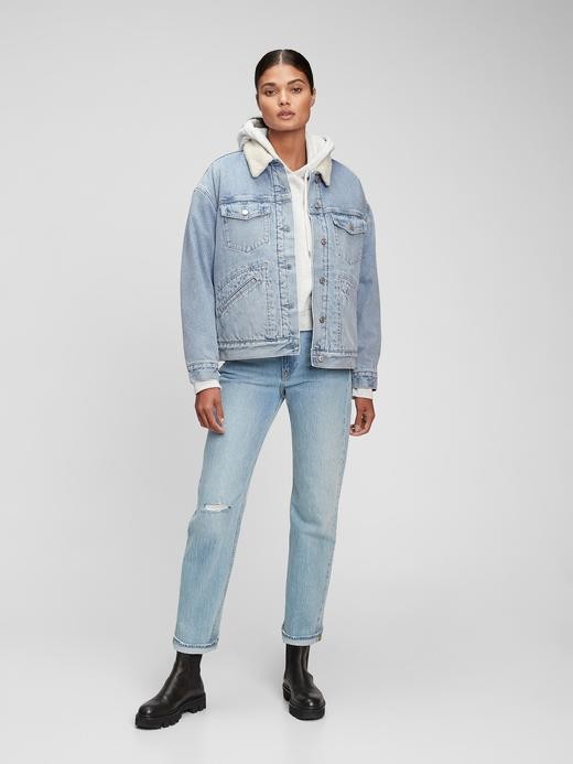 Image for Oversized Denim Sherpa Jacket from Gap