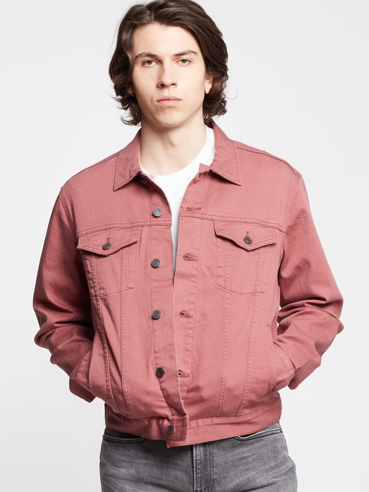 gap pink denim jacket