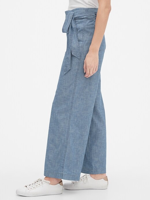 chambray pants wide leg
